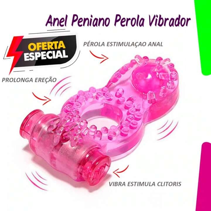 SUPER Anel Peniano Masculino com Vibrador Feminino Pérola SEX SHOP