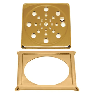 Tampa P/ Ralo Grelha Quadrado 10cm Abre/ Fecha - DOURADO
