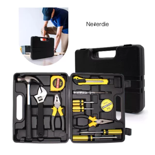 Kit Ferramentas Maleta Jogo 12 Peças Multiuso Casa Cor Preto