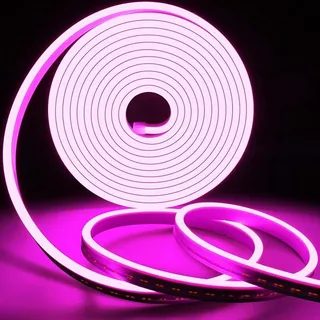 KIT 2 Fita Led Neon Roxo Magenta Com 5 Metros 12V Bivolt Flexivel Resistente A Agua Com Ou Sem Fonte