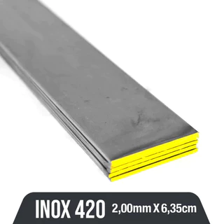 Aço Inox 420 Lamina Chapa 6,35cm X 2mm Para Facas Cutelaria