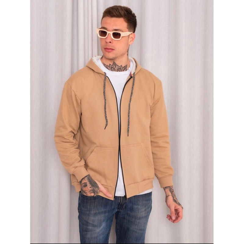 Blusa De Moleton Masculino Com Ziper E Capuz Flanelada Shopee Brasil