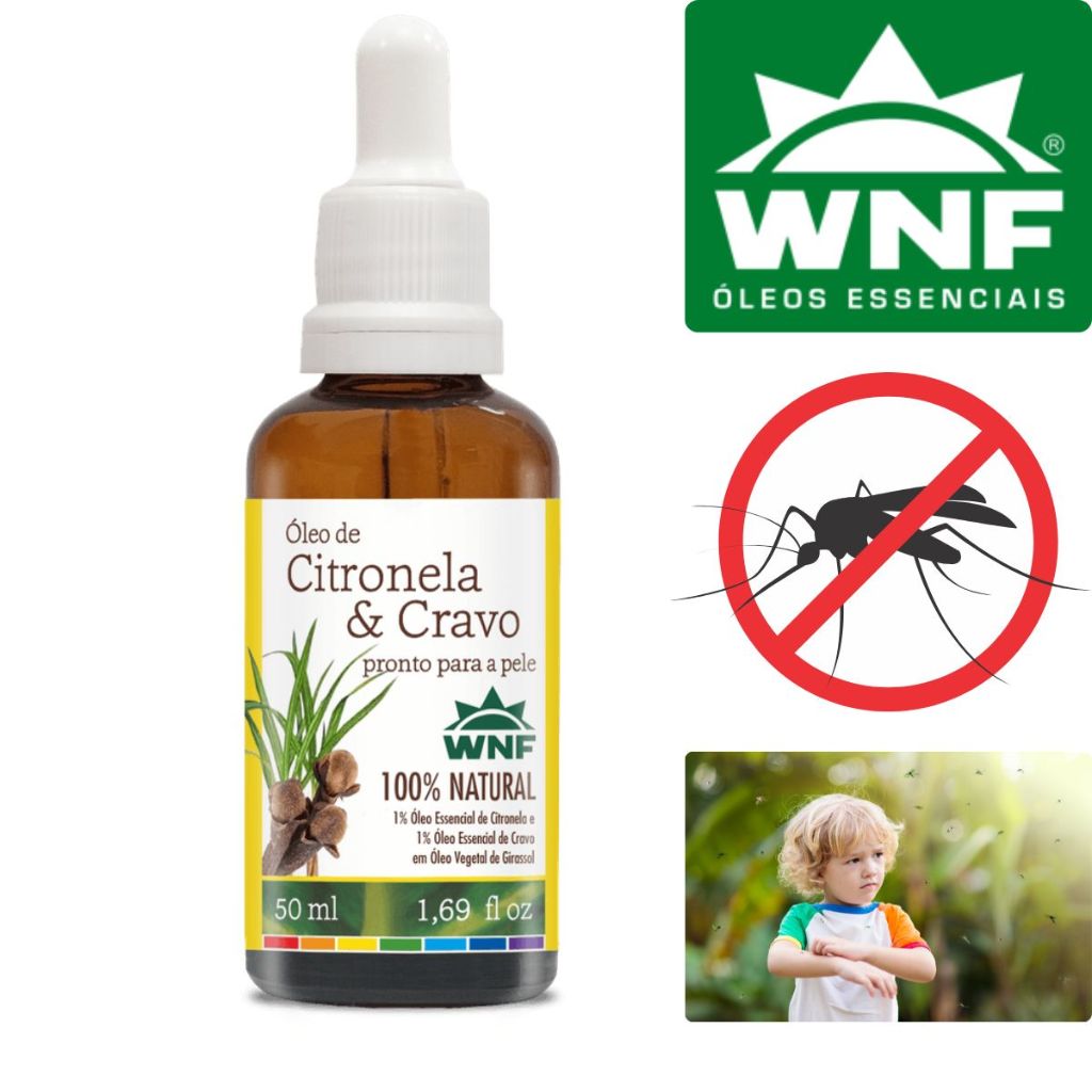 Óleo de Citronela e Cravo Repelente Natural WNF 50ml | Shopee Brasil
