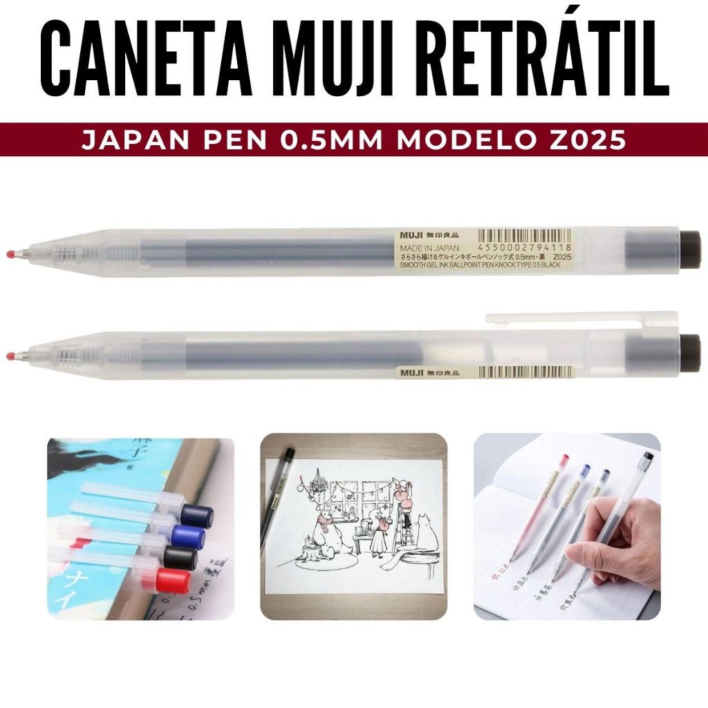Muji Mm Muji Pen 1pc Brand New MUJI Smooth Gel Ink Ballpoint Pen Knock