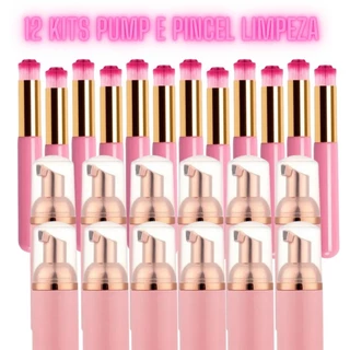 Kit 12 pump + 12 pincel de limpeza para profissional Lash home care