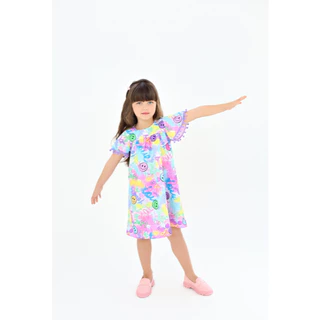 Vestido Infantil Emoji Pompons