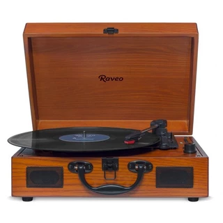 Vitrola Raveo Sonetto Wood reproduz e grava 10W 78 RPM