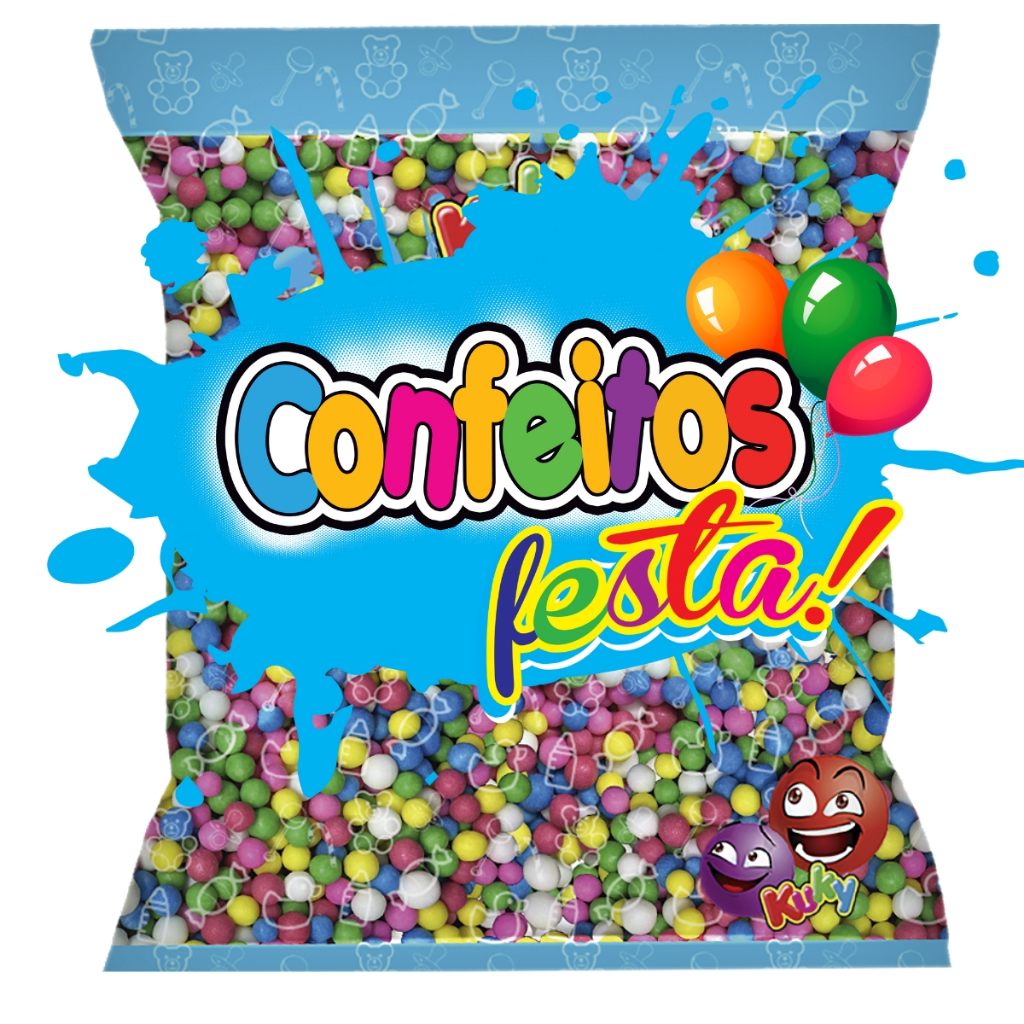 Confeitos Bolinhas Festa 500gr Kuky - Escolha Seu Sabor