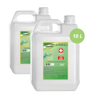 Kit 2 unidades Álcool Liquido 70º Limpeza 5 Litros