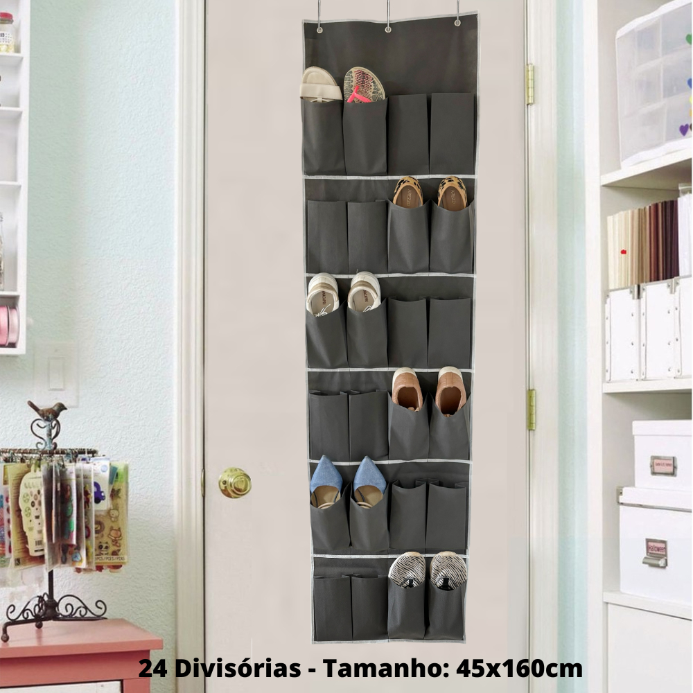 Sapateira de pendurar atrás da porta com 16, 20, 24 divisórias | Shopee ...