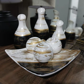 Conjunto Trio Vasos Decorativos Enfeite Decoração Para Sala