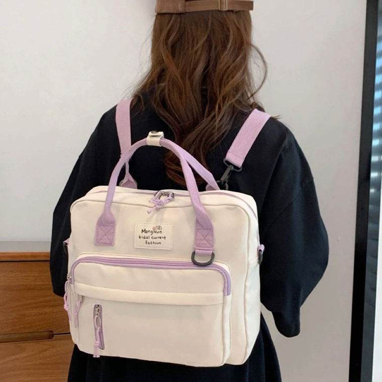 Bolsa Feminina Nylon Impermeável vira Mochila Transversal tiracolo