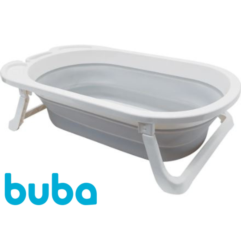 Banheira Dobrável Buba Infantil Portátil Baby Bebê Cor Cinza BUBA ...