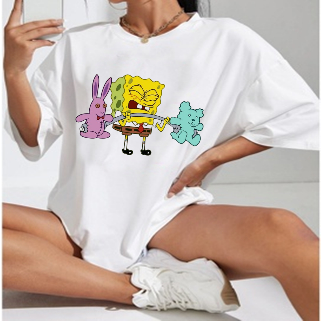 Camiseta de Treino fofo Personagem Tshirt Academia Meme