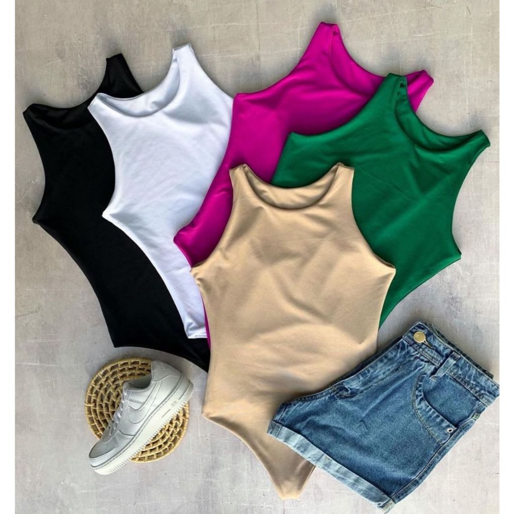 Body Feminino Regata Suplex Básico e Elegante