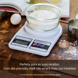 Kit 4 Balança de Alimentos Digital de Cozinha Confeitaria Fitness Academia Pesar Comida Até 10 kg Dieta Nutrição