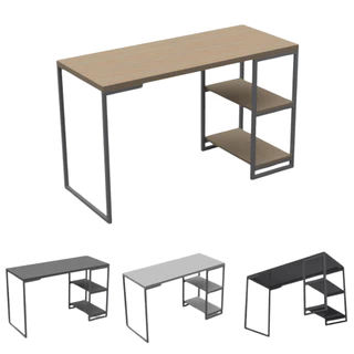 Mesa Escritório Ou Estudos Com Prateleiras e Simples Home Office Industrial Móveis