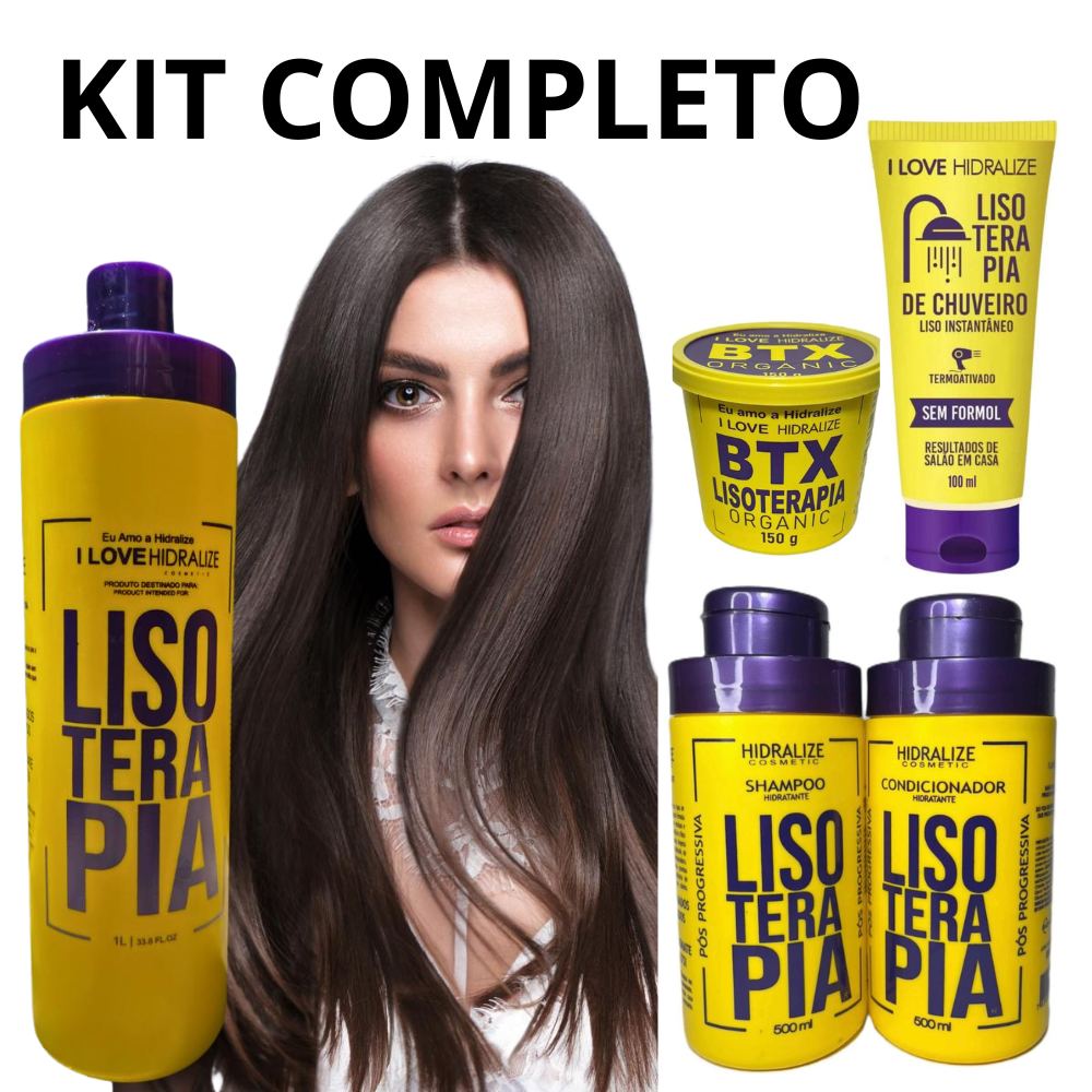 kit Progressiva Lisoterapia Sem Formol 1lt + Shampoo e Condicionador ...