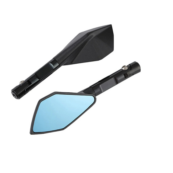 Retrovisor Esportivo universal anti-reflexo para moto com espelho lente azul 5 ou 3 pontas nas cores preto dourado vermelho e prataOriginal