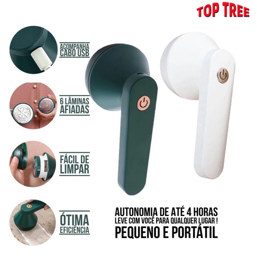 Papa Bolinha Elétrico Aparador Removedor de Pelos Fiapos Roupas Portátil Recarregável Sem Fio Top Tree