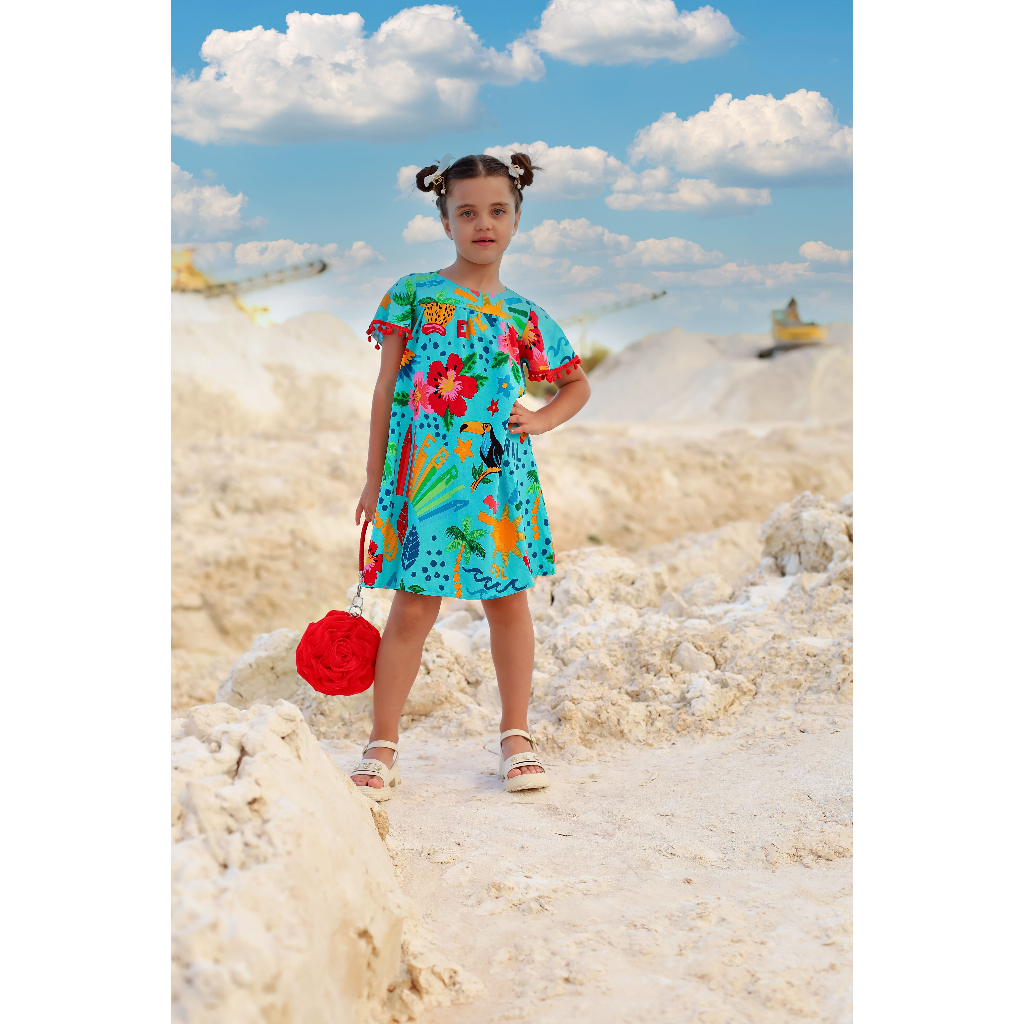 Vestido Brasilidades Pompom verde