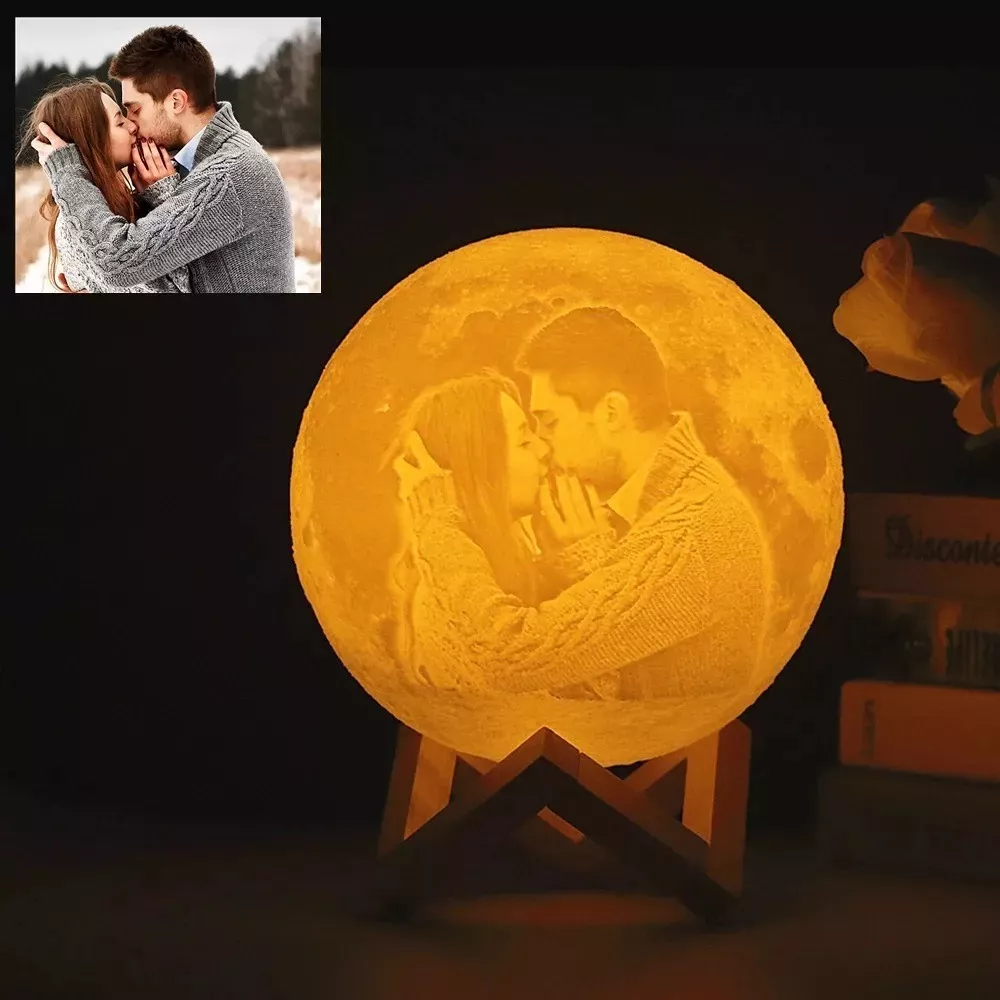 Luminária Lua Cheia Com Personalização 15 cm