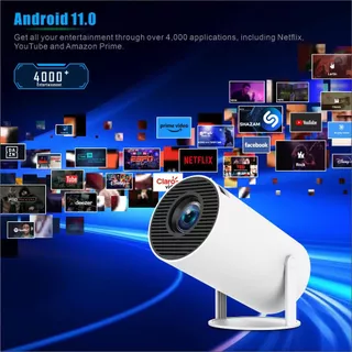 Lela Projetor Hy300 Pro 4K HD Wi-fi lançamento Portátil Android 11 Bluetooth Mini TV Cinema em Casa