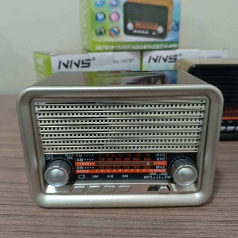 Caixa de Som Rádio Retrô Vintage Bluetooth Am Fm Usb Aux Sd ...