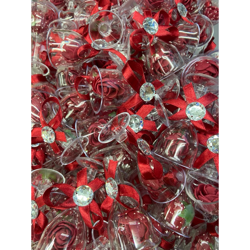 lembrancinha de taça com flor 50 peças em Oferta na Shopee