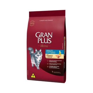 Ração Gran Plus 10kg Gatos Castrados Frango e Arroz