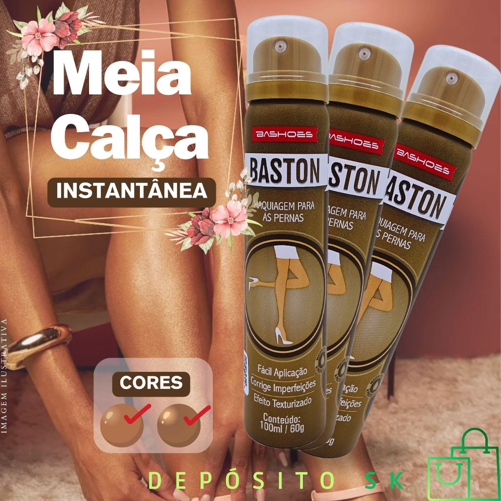 Imagem do produto Spray Meia Calça - Maquiagem para as Pernas 100ml Baston Spray Para Pernas Maquiagem Para Pernas Spray Meia Calça Comprar Spray Meia Calça Comprar Maquiagem Para Pernas Maquiagem Para as Pernas Onde Comprar Maquiagem Para As Pernas Cobertura Para As Penas