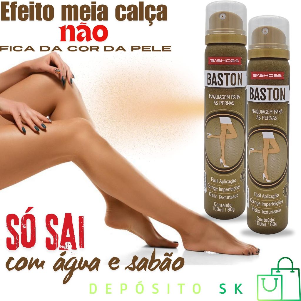 Imagem do produto Spray Meia Calça - Maquiagem para as Pernas 100ml Baston Bashoes Spray Para Pernas Maquiagem Para Pernas Spray Meia Calça Comprar Spray Meia Calça Comprar Maquiagem Para Pernas Maquiagem Para as Pernas Onde Comprar Maquiagem Para As Pernas Cobertura Para As Penas