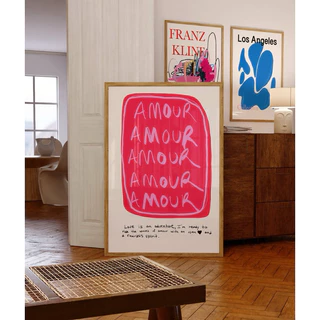 Quadro Decorativo Moldura Amor Rosa Moderno Decoração quarto sala