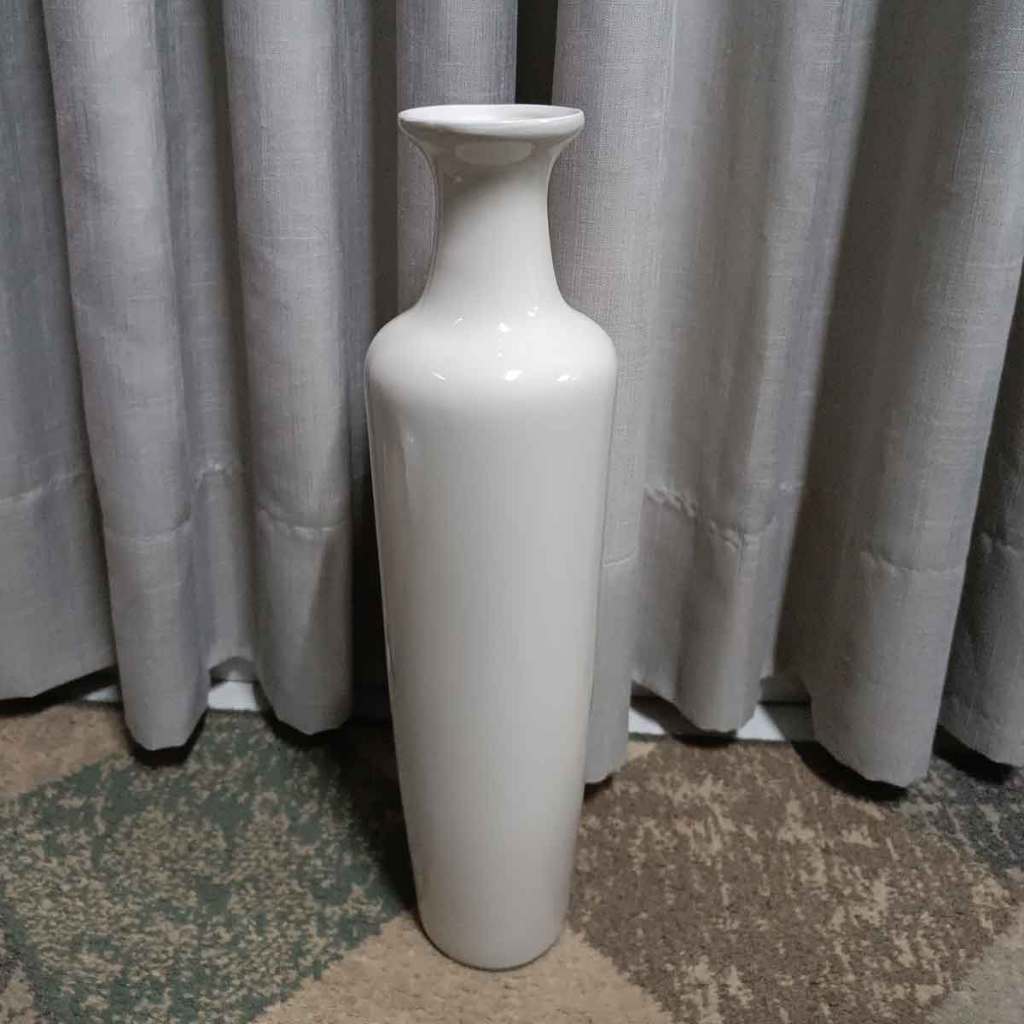 Vaso Ceramica Médio decorativo de chão cor Cappucino ou Off White ou Amadeirado