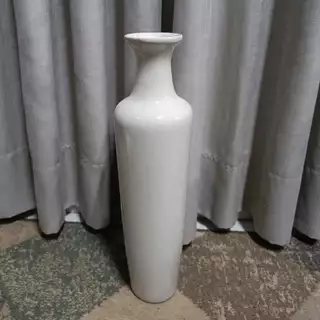 Vaso Ceramica Médio decorativo de chão cor Cappucino ou Off White ou Amadeirado