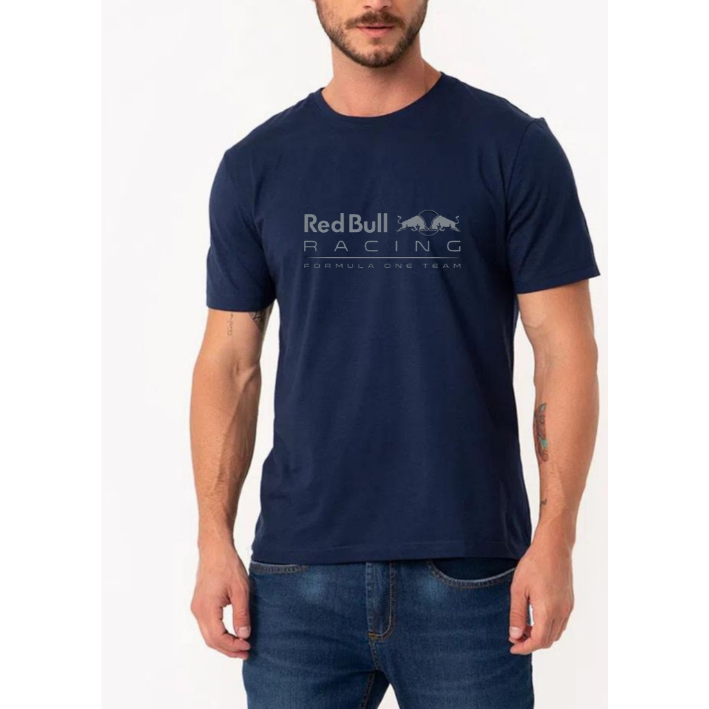 Camiseta Red Bull Team Formula One Verstappen Corrida 100% Algodão Treino