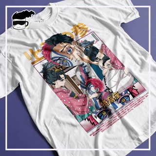 Camiseta Akaza Lua Superior Três Demon Slayer Unissex Camisa Anime Kimetsu no Yaiba