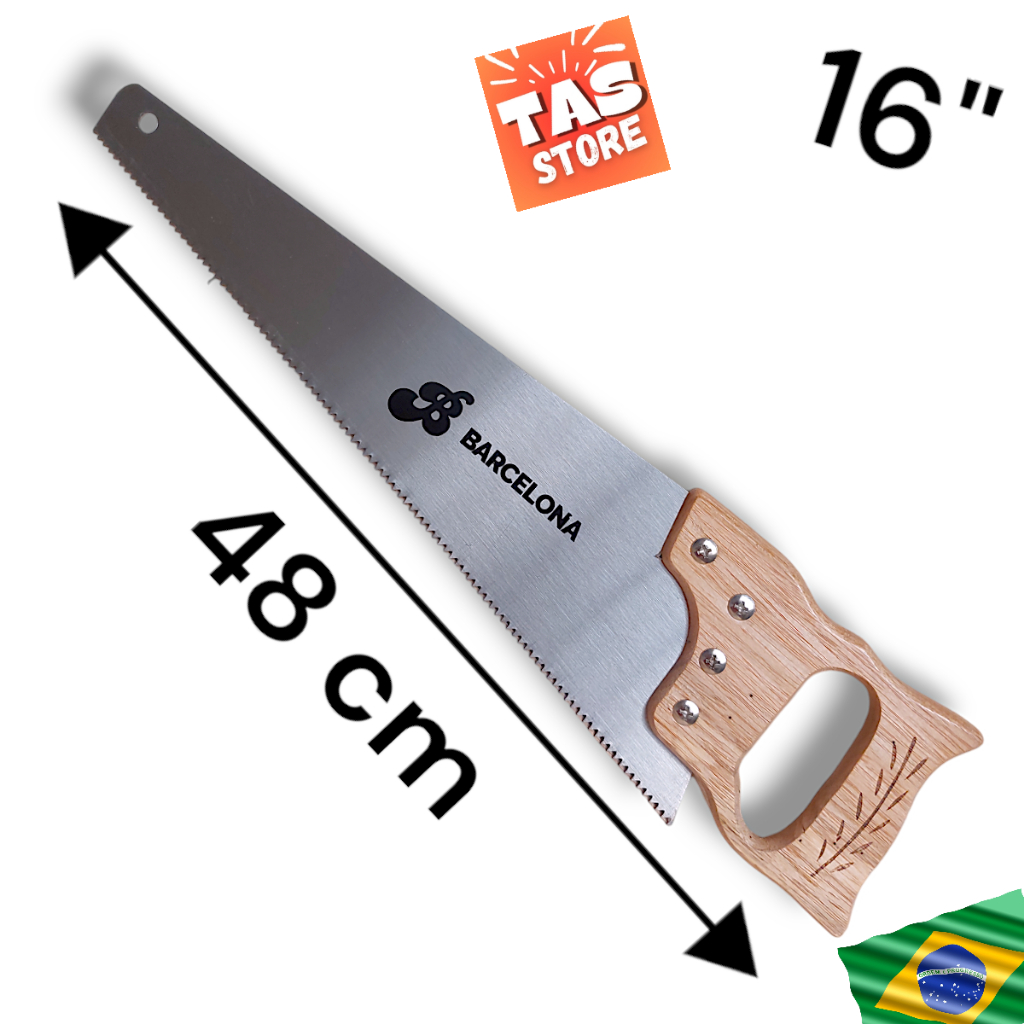 Serrote 16 Polegadas Madeira - Ideal para Carpintaria e Marcenaria