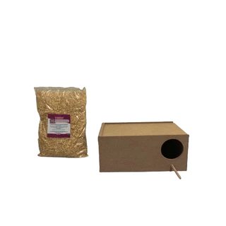 Kit Ninho Para Calopsita + Serragem Flocada 350g Pássaros