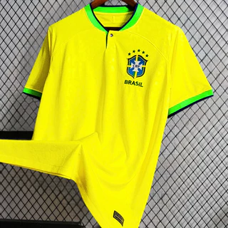 Camisa do Brasil Amarela 2024, Camiseta de Time, Futebol Home, Masculina, Feminina, Lançamento, Linha Premium Tailandesa em Promoção, Manto da Seleção Brasileira, Copa do Mundo 2022, Brasil, Canarinho,Versão Torcedor Adulto, Alta Qualidade, Envio Imediato