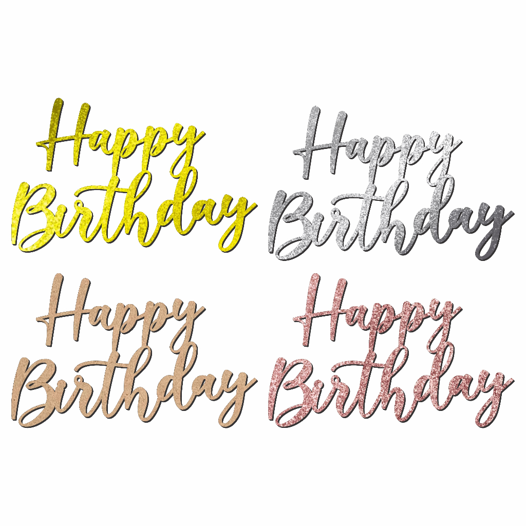 Letreiro MDF Happy Birthday Aplique Frase Painel Decorativo Festa Aniversario Decoração