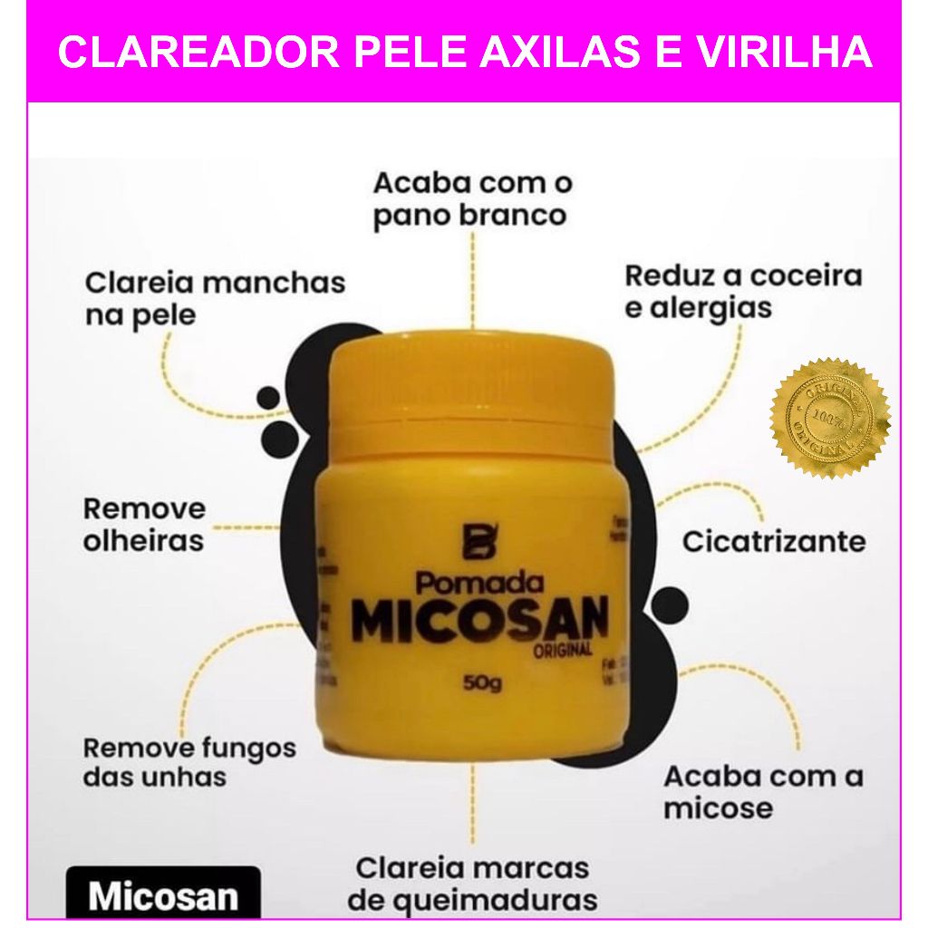 Pomada Micosan Clareadora Pele, Axilas e Virilha 50g - NatyFlora ...