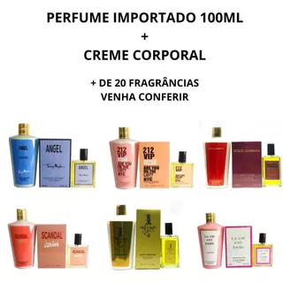 KIT 1 PERFUME + 1 CREME CORPORAL IMPORTADO ESCOLHA A FRAGRANCIA