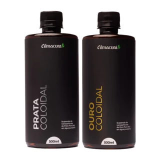 Kit Prata Coloidal 20ppm 500ml + Ouro Coloidal 338 ppm 500ml