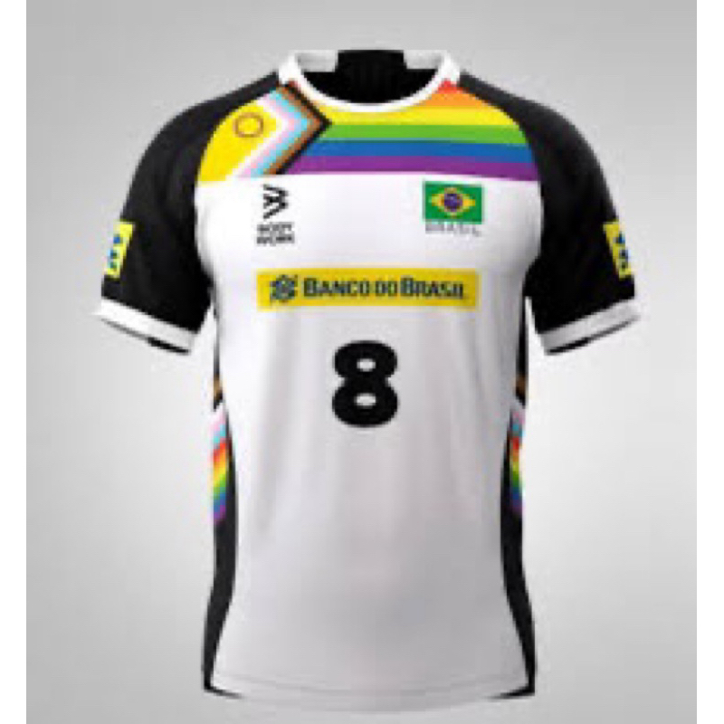 Camisa Brasil Vôlei Pride LGBT 2024 Personalizada ( Nome + Número )