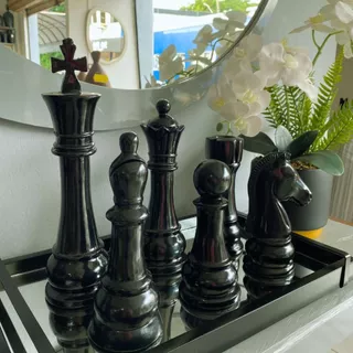 Escultura decorativas Peças do Xadrez Kit 6pçs do Xadrez Luxo Escritório Casa Rack em Oferta na Shopee