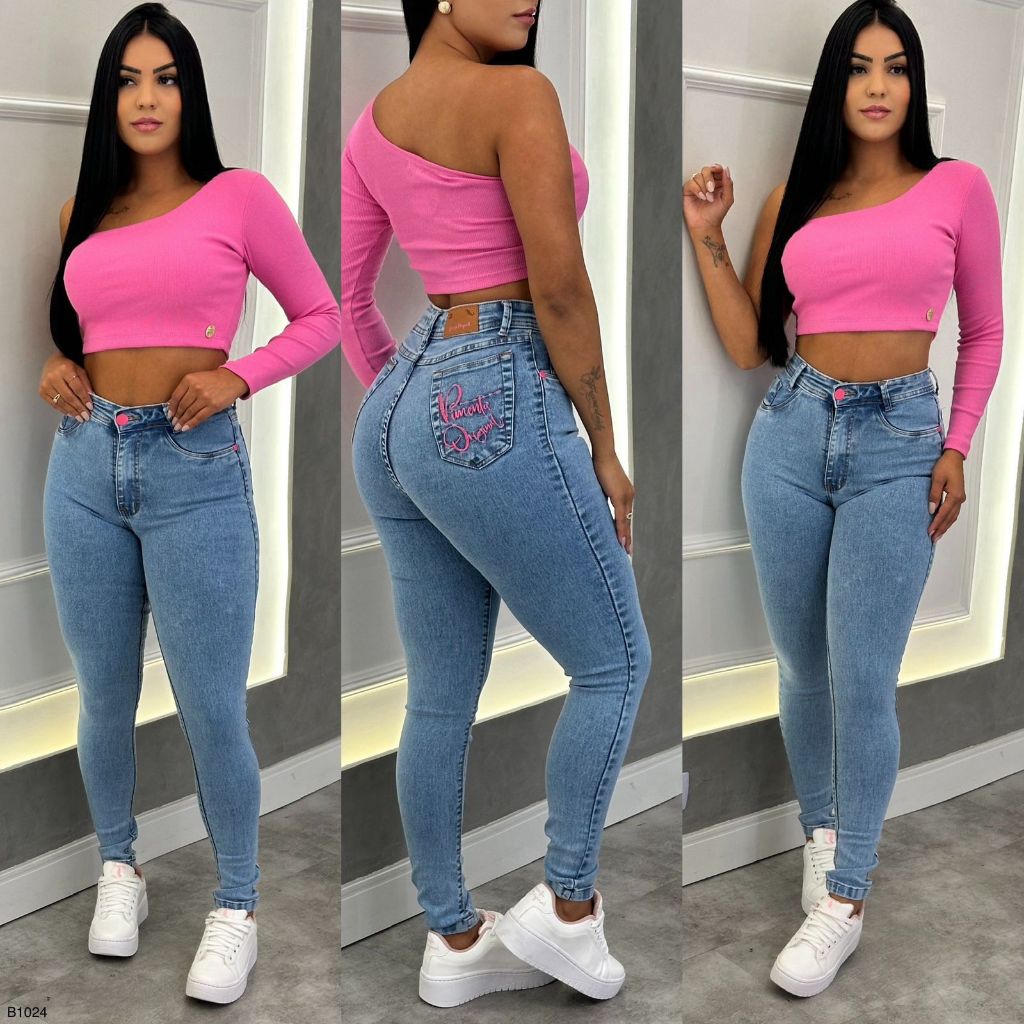 Calça Jeans Pimenta Doce Original Promocional Cintura Alta
