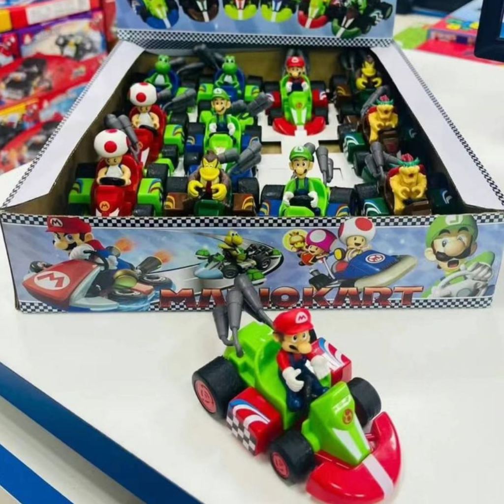 Miniatura Carrinho Boneco Super Mario Bros Carrinho Fricção Mario Luigi Yoshi em Oferta na Shopee