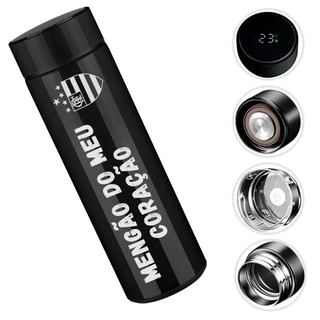Garrafa térmica digital Flamengo Mengão do meu coração 500 ML Inox Personalizado