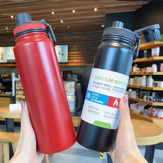 Garrafa de Água Térmica Inox Esportiva Academia Parede Dupla Isolada a Vácuo Aço Inox 800ml